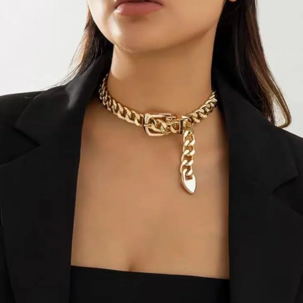 Chain Choker Necklace Chain Belt Necklace